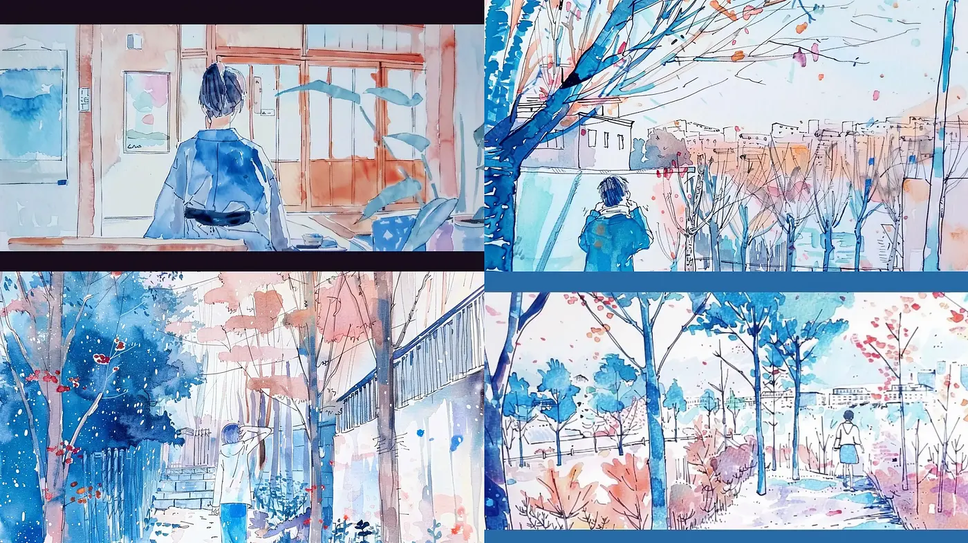 Ethereal Watercolor Dreamscape with Soft Pastel Tones - Midjourney sref style