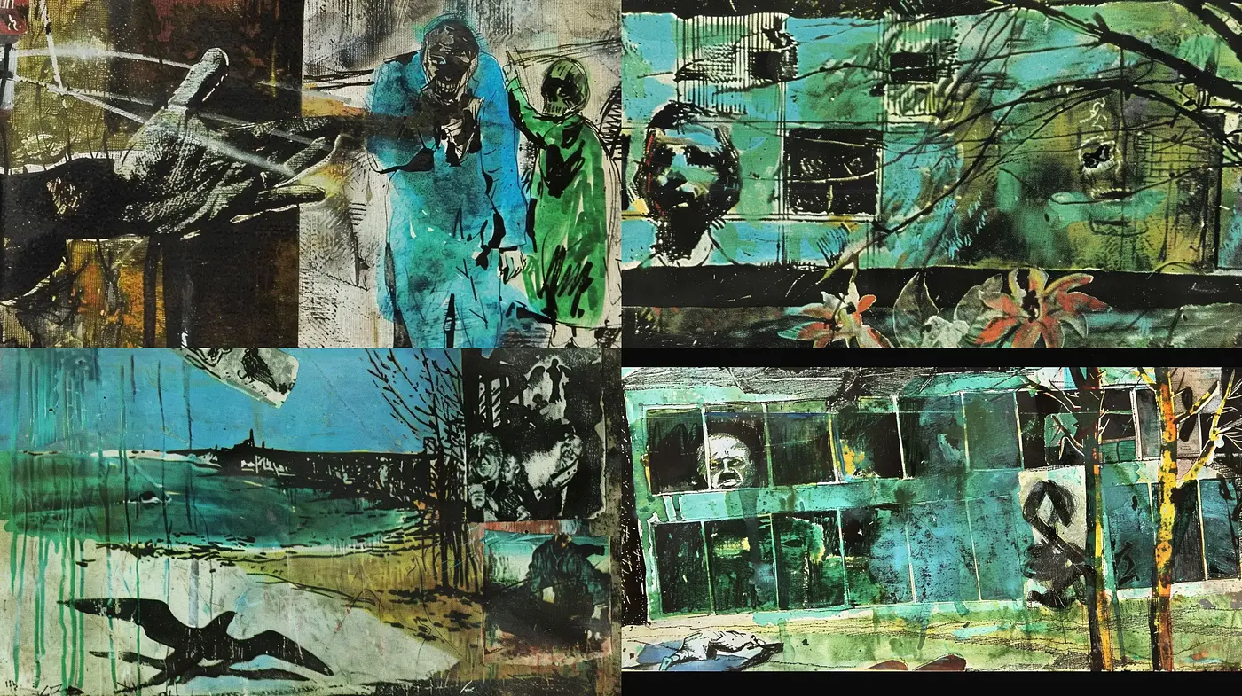 Abstract Expressionist Fusion with Grunge Overtones - Midjourney sref style