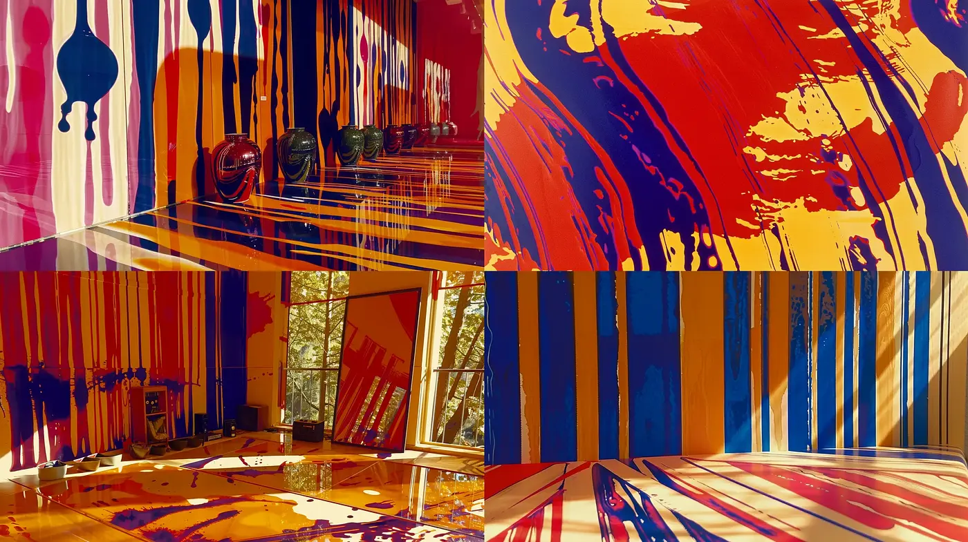 Vibrant Abstract Expressionism in Warm and Cool Hues - Midjourney sref style
