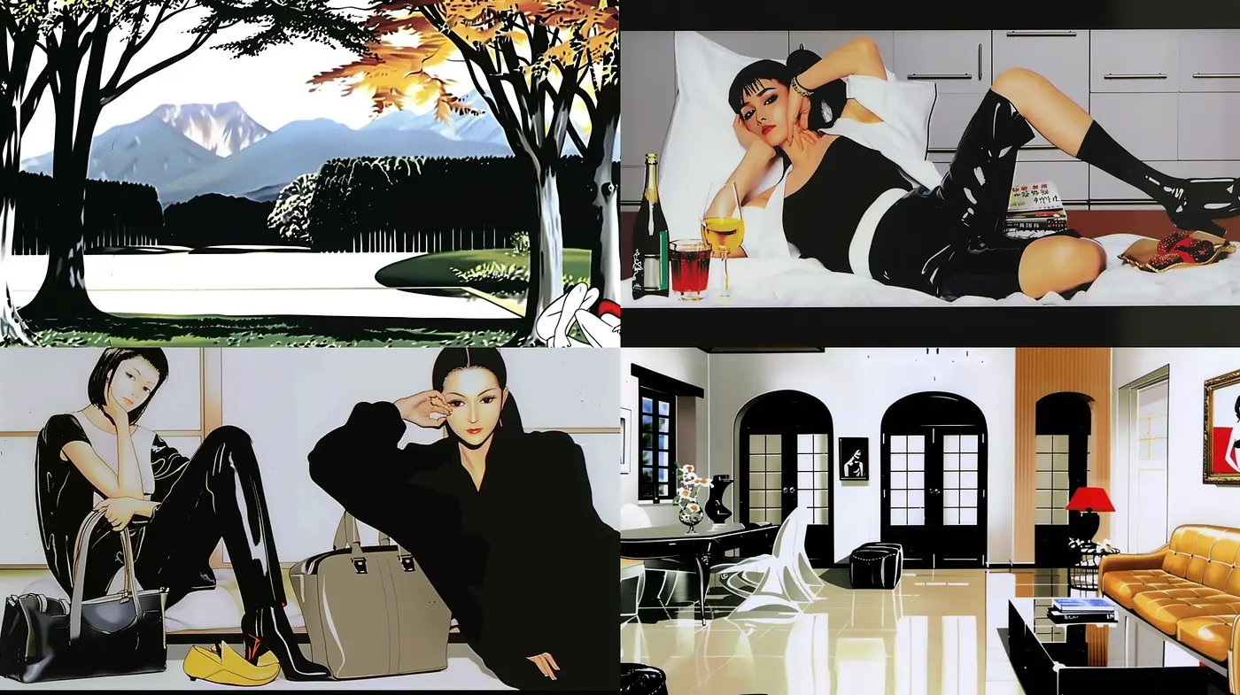 Stylized Contemporary Elegance with a Graphic Novel Twist - Midjourney sref style