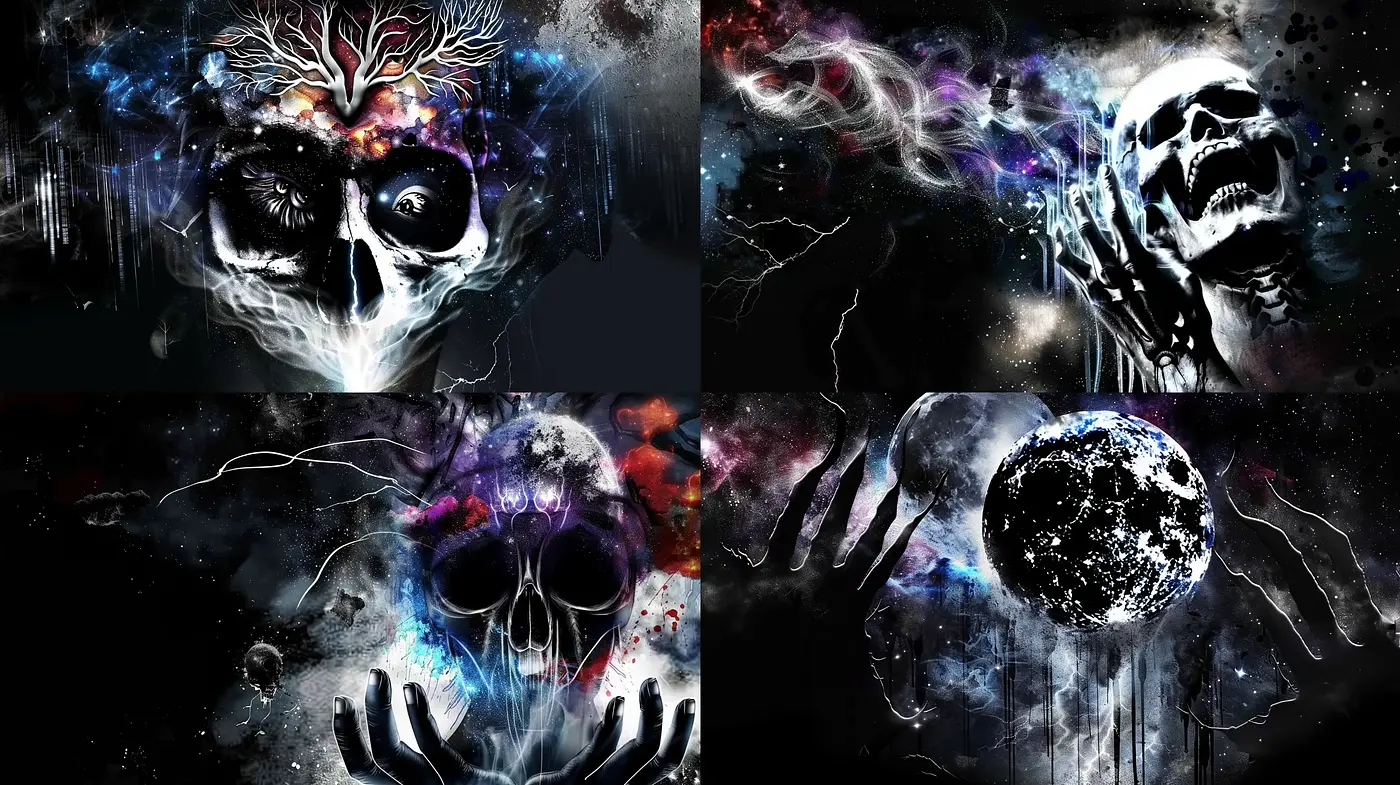 Surreal Cosmic Elegy: A Fusion of Ethereal Visions - Midjourney sref style