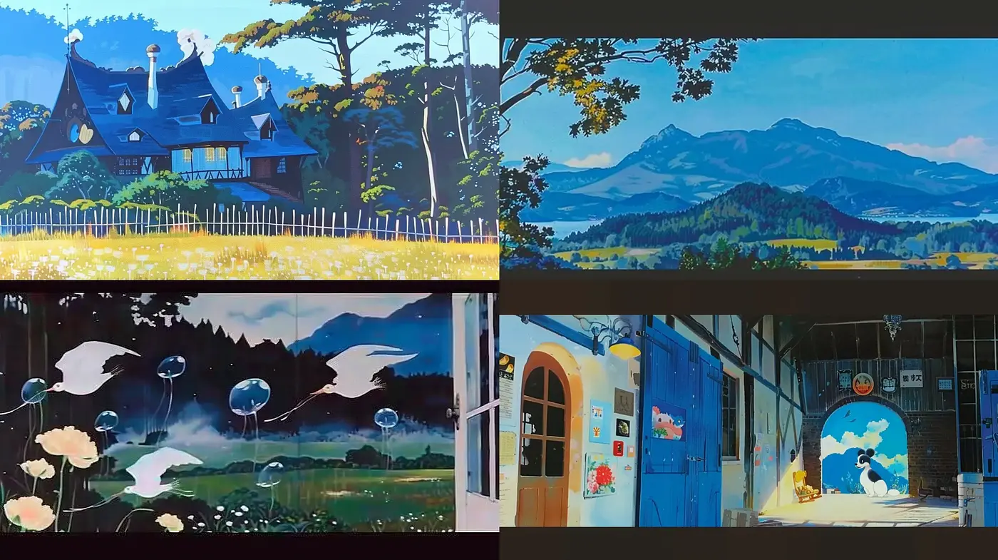 Ethereal Landscape and Vignettes in a Luminous Anime-Inspired Style - Midjourney sref style