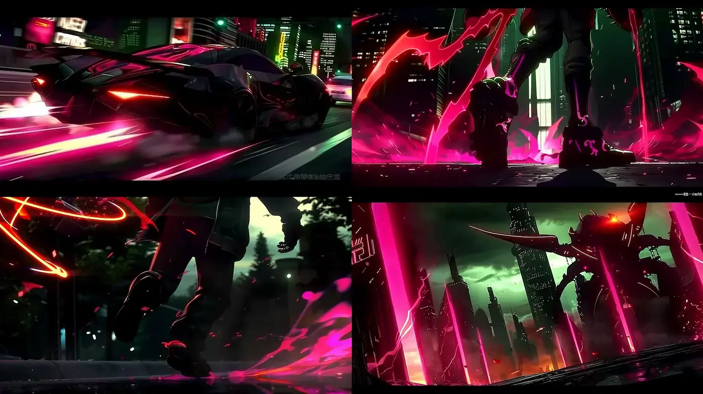 Dynamic Neon Futurism with Cyberpunk Aesthetics - Midjourney sref style