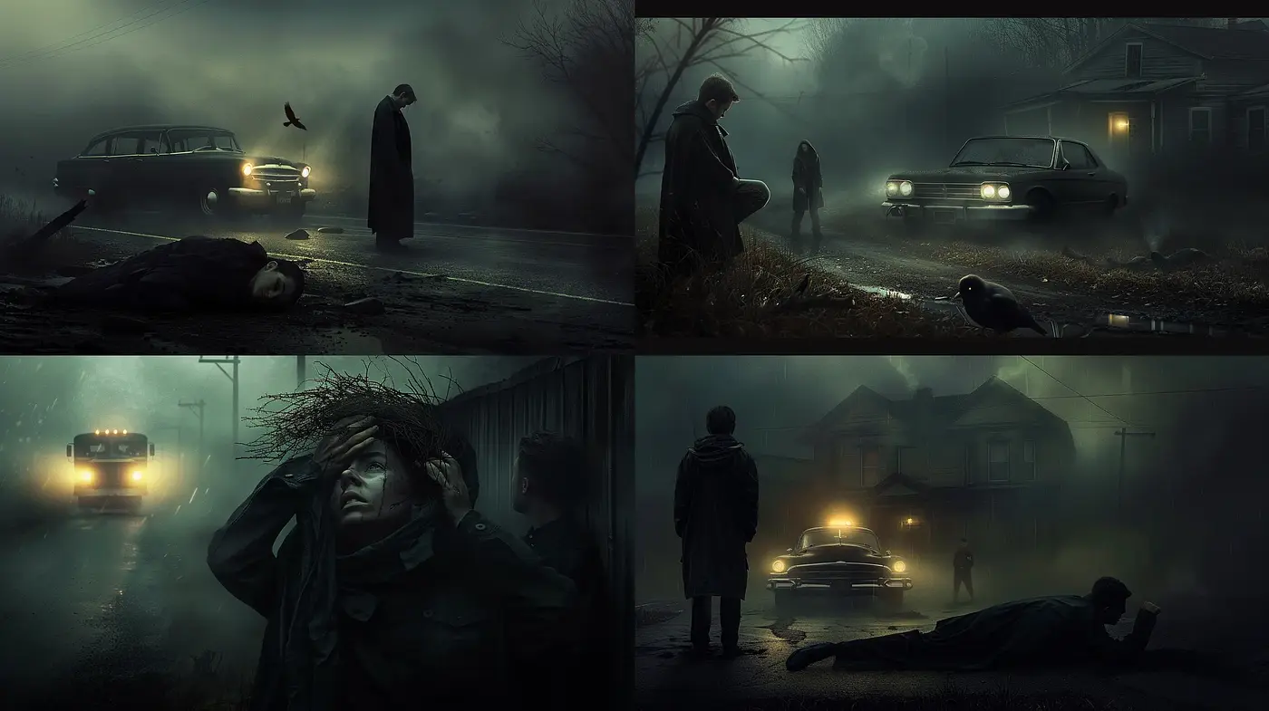 Noir-Inspired Cinematic Ambience with Painterly Qualities - Midjourney sref style