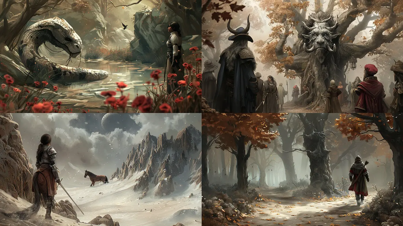 Ethereal Realms of Enchanted Wilderness: A Cohesive Palette of Earth Tones and Mystical Atmospheres - Midjourney sref style