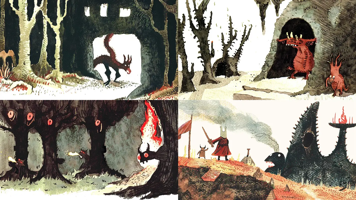 Enchanted Forest Whimsy: A Tapestry of Textured Tales - Midjourney sref style