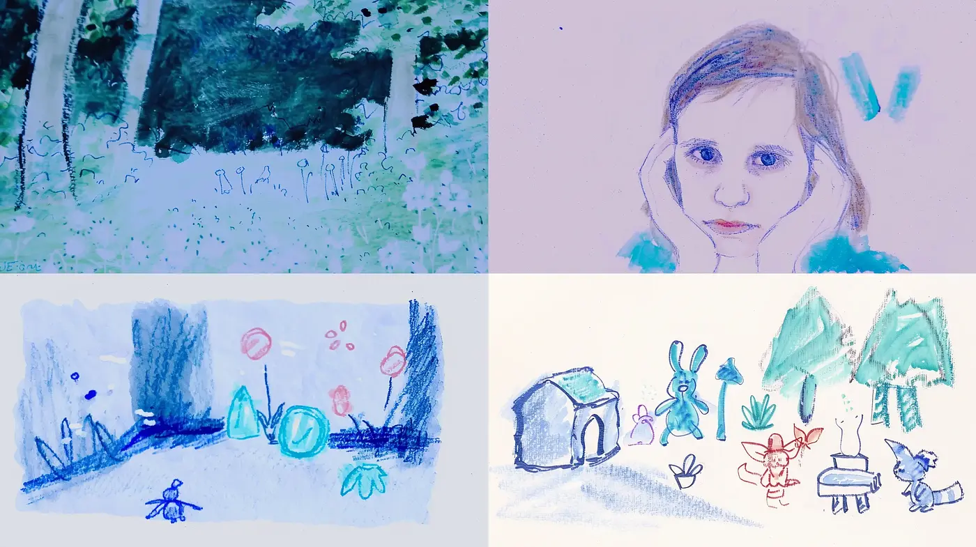 Childlike Simplicity in Crayon Textures and Tones - Midjourney sref style