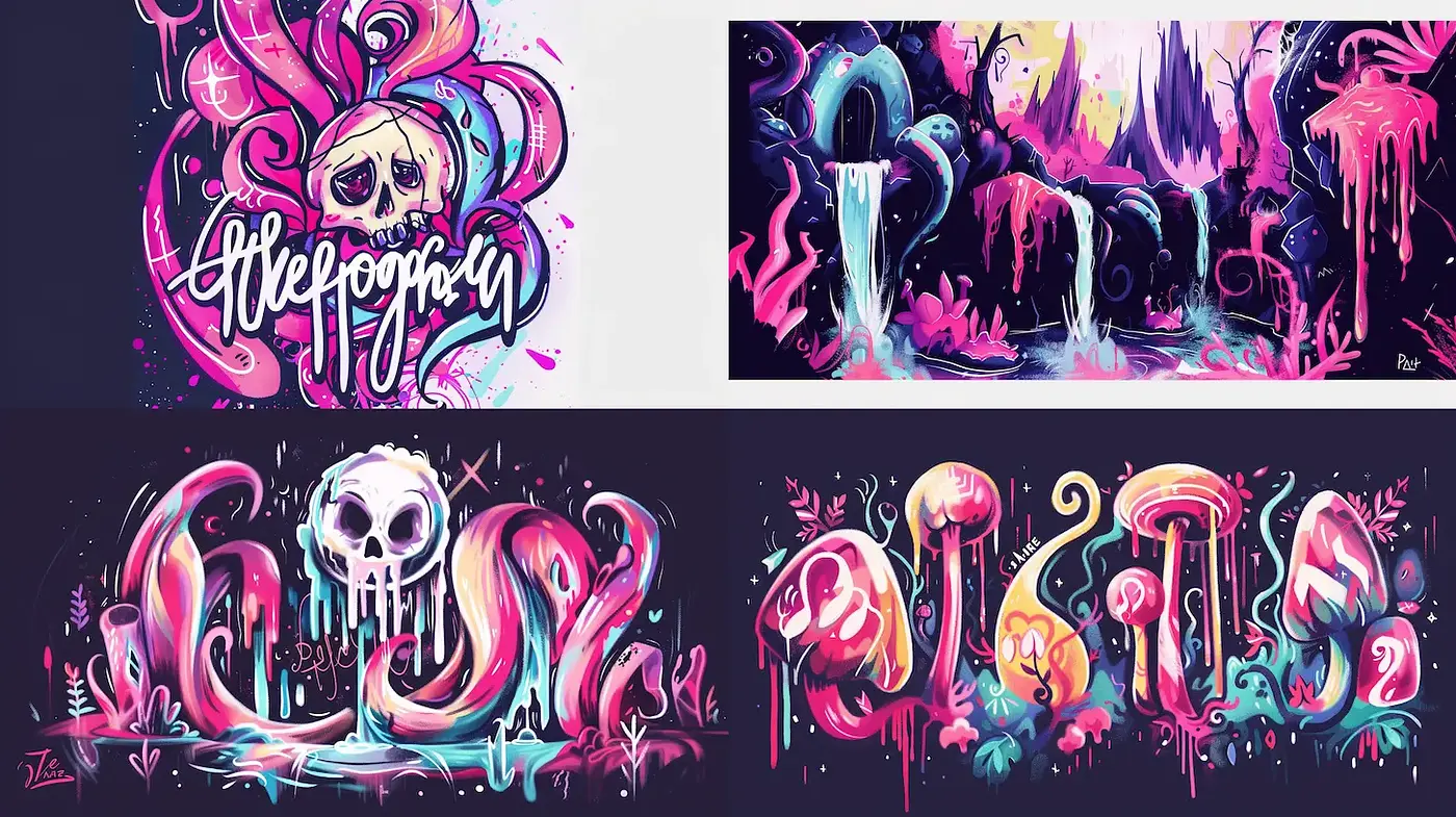Vibrant and Playful Surrealism with a Dark Twist - Midjourney sref style