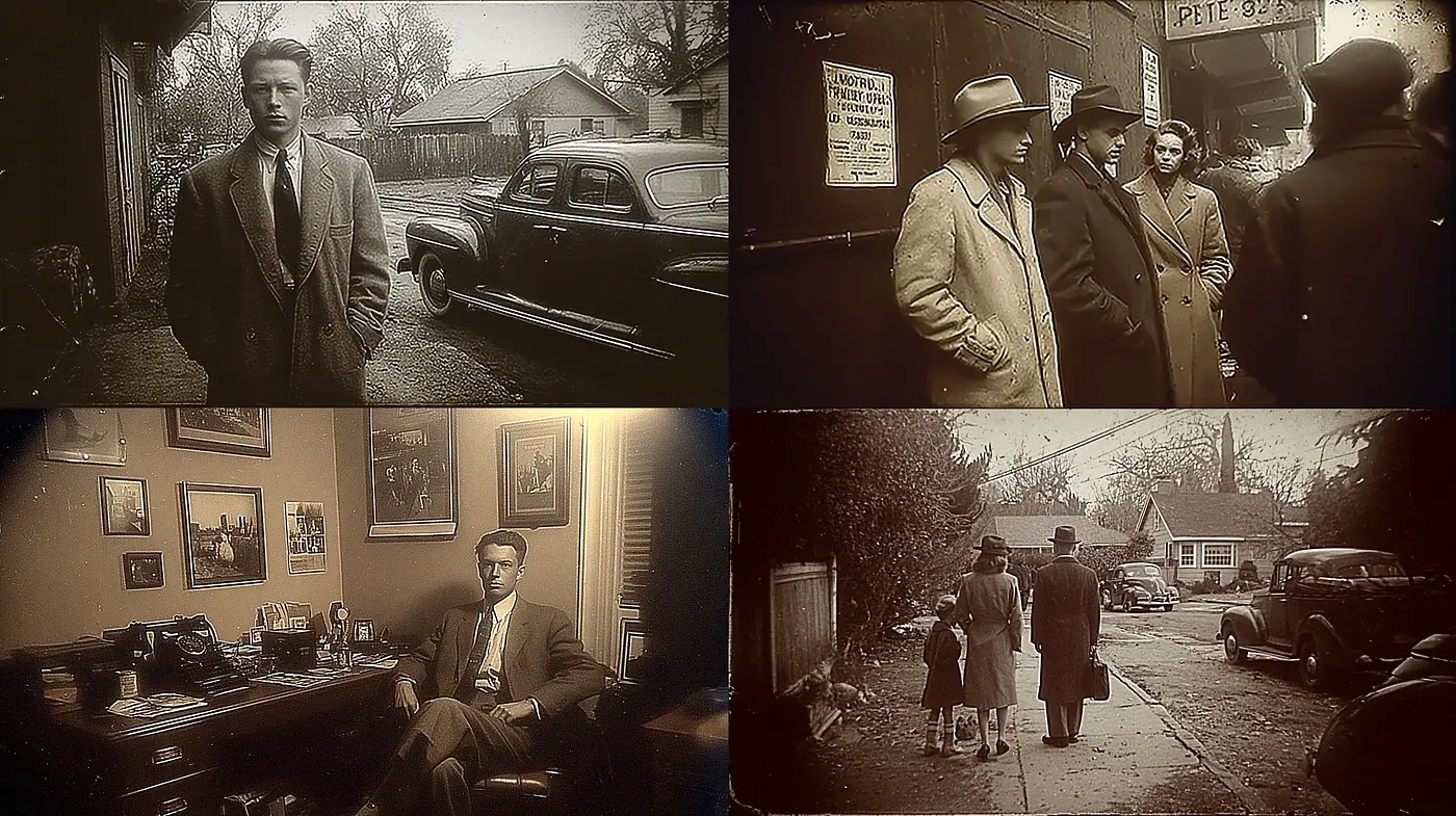 Timeless Noir Aesthetic with Subtle Historical Nuances - Midjourney sref style