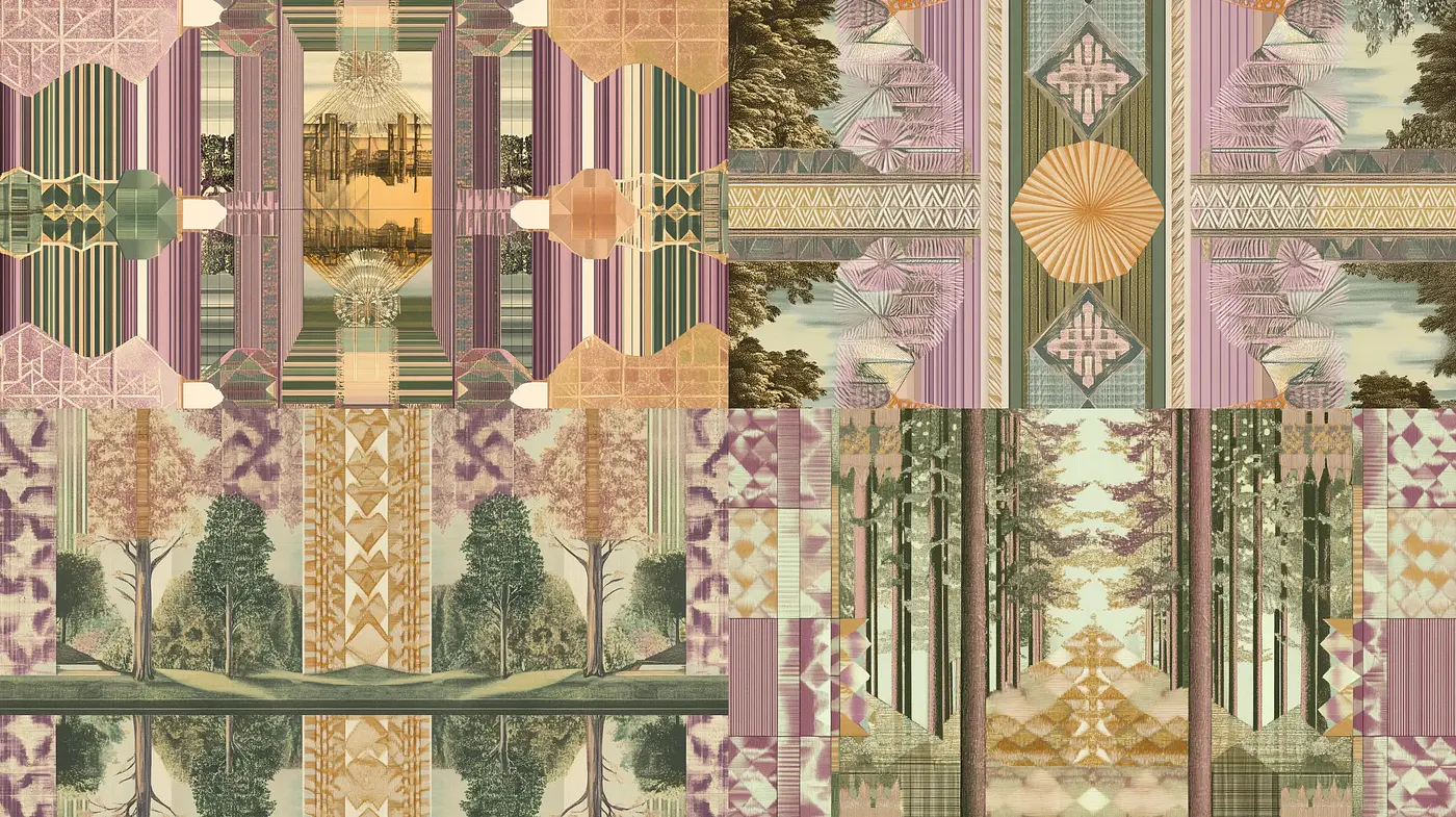 Symphony of Autumnal Harmony: A Medley of Art Nouveau and Japanese Ukiyo-e Influences - Midjourney sref style