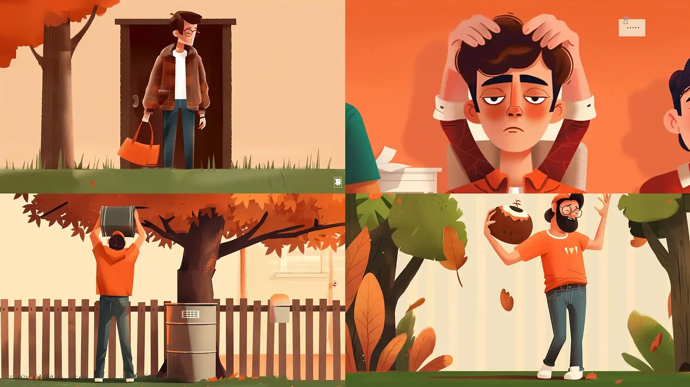 Autumnal Hues in Stylized Digital Illustration - Midjourney sref style