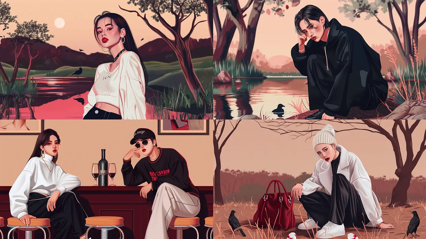 Contemporary Elegance in Sepia: A Harmonious Blend of Modern Chic and Rustic Nature Hues - Midjourney sref style