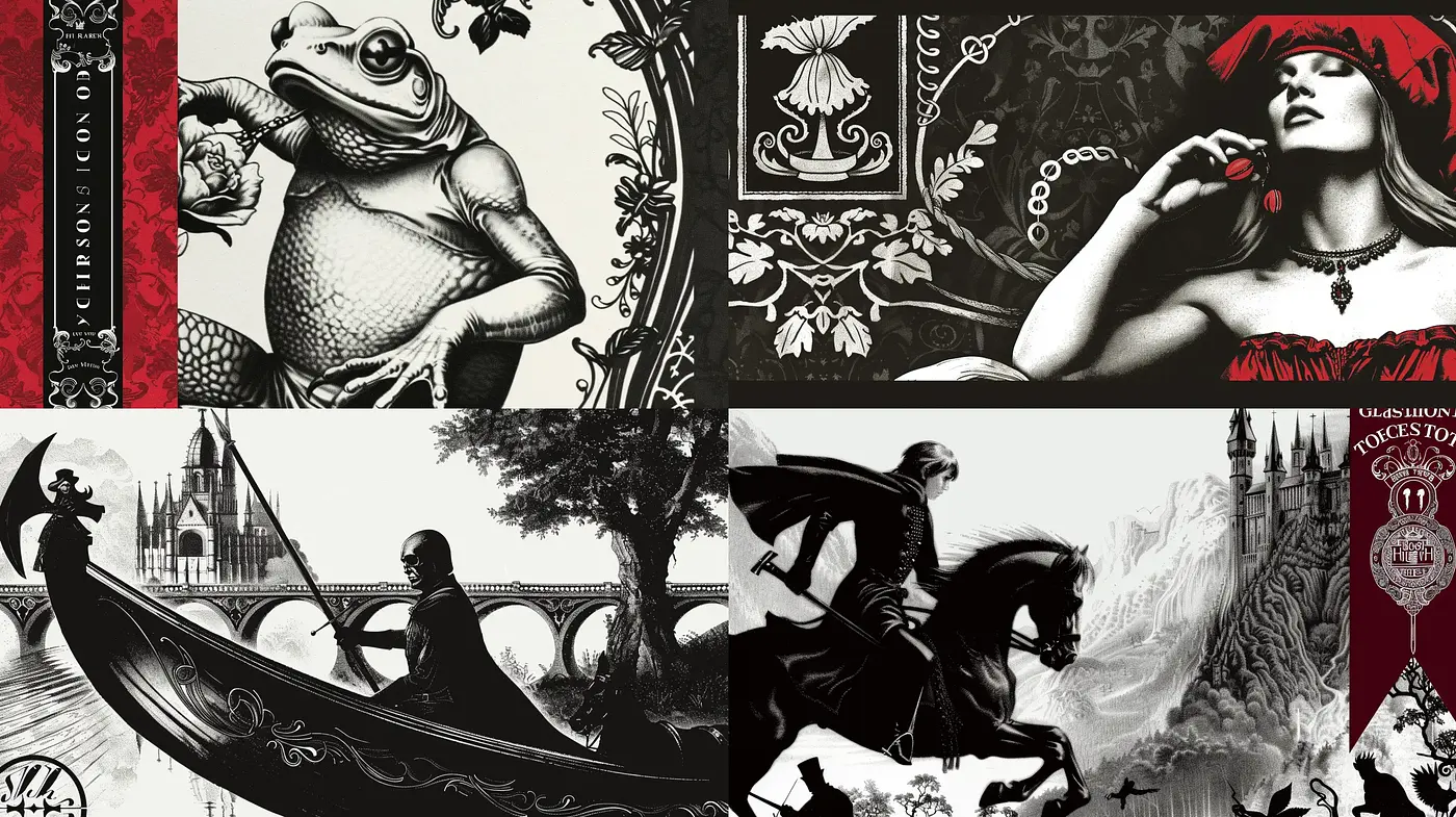 Elegantly Stylized Monochromatic Engravings - Midjourney sref style