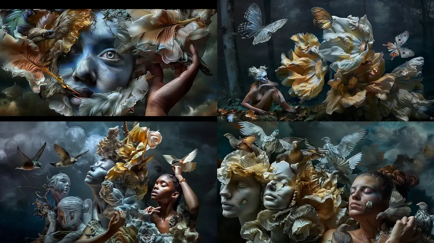 Whimsical and Ethereal Naturalism with a hint of Surrealism - Midjourney sref style