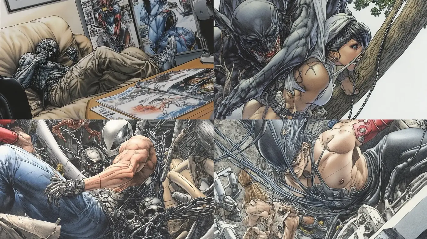Intricately Detailed Hyper-Realistic Comic Art Style - Midjourney sref style