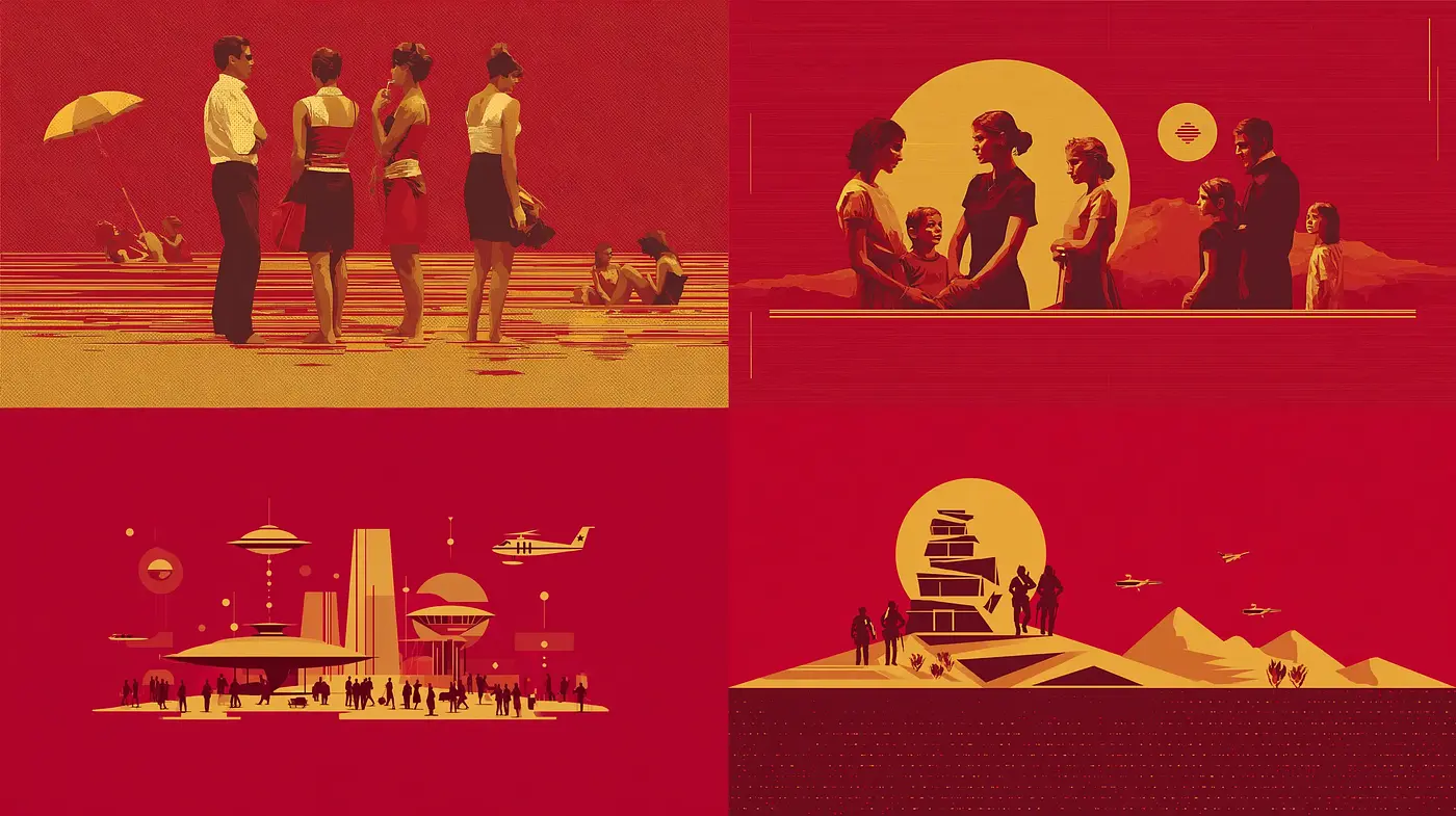 Vibrant Retro Futurism with a Nostalgic Touch - Midjourney sref style
