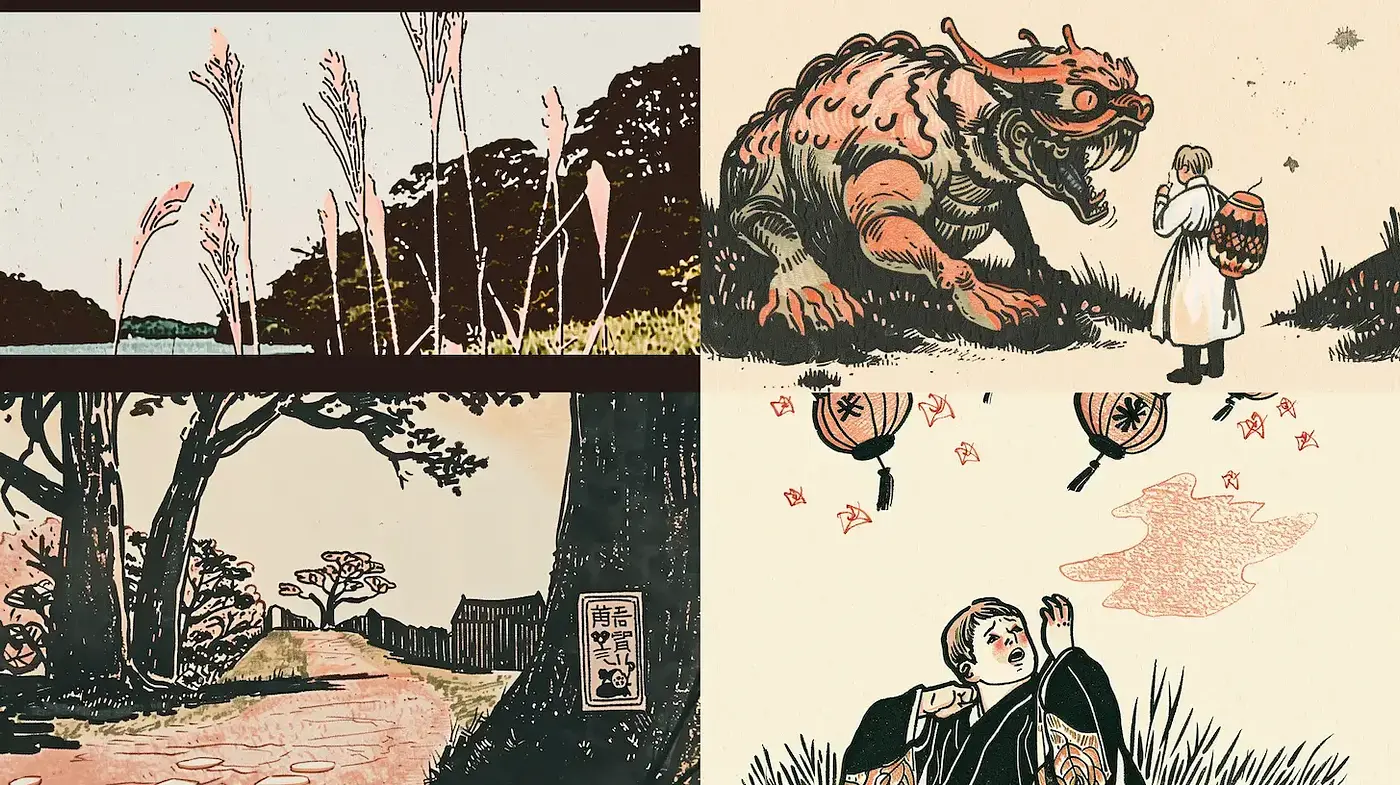 Intricate Illustrative Art with a Nostalgic and Mythical Essence - Midjourney sref style