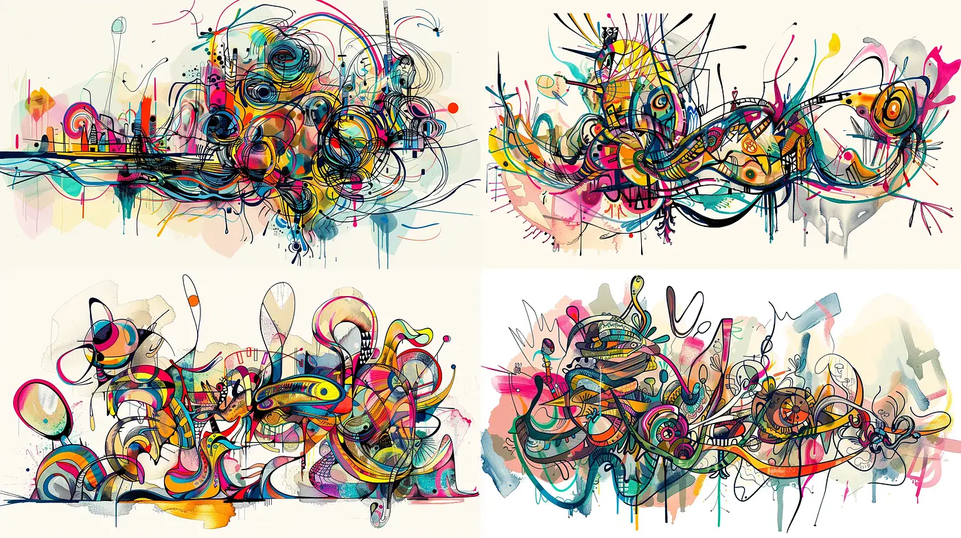 Abstract Expressionist Whirl of Color and Form - Midjourney sref style