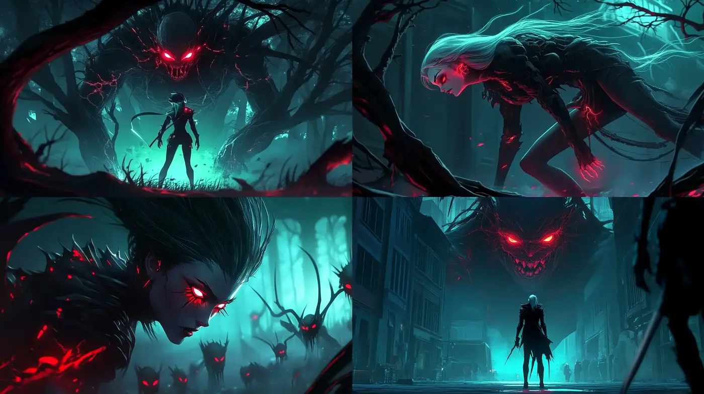 Gothic Elegance in a Surreal Nightmare - Midjourney sref style