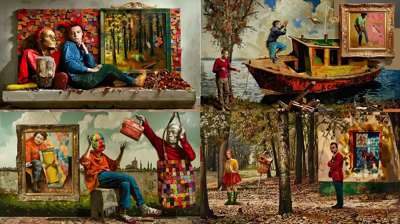 Surrealistic Autumnal Dreamscape: An Ode to Poetic Nostalgia in Art - Midjourney sref style