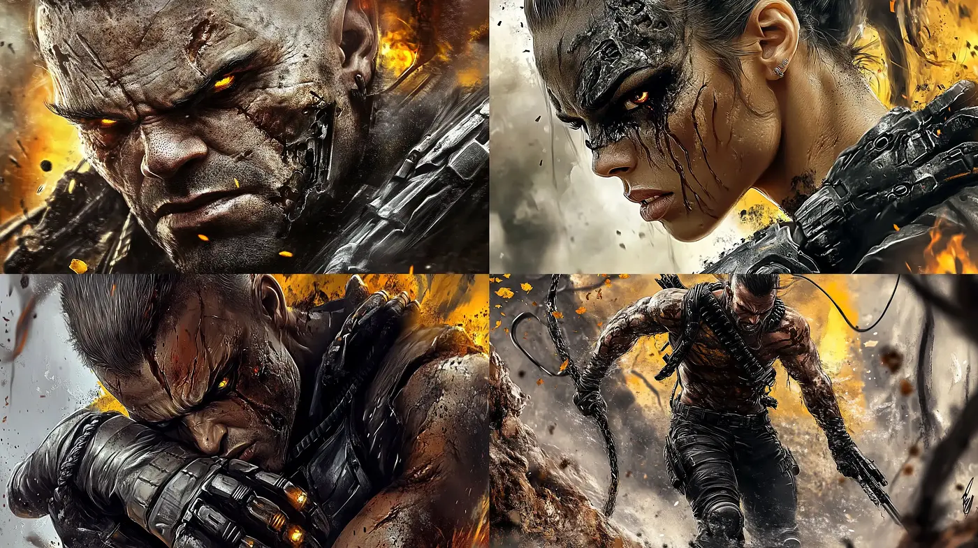 Dynamic Warzone Portraiture: An Intense and Visceral Artistic Expression - Midjourney sref style