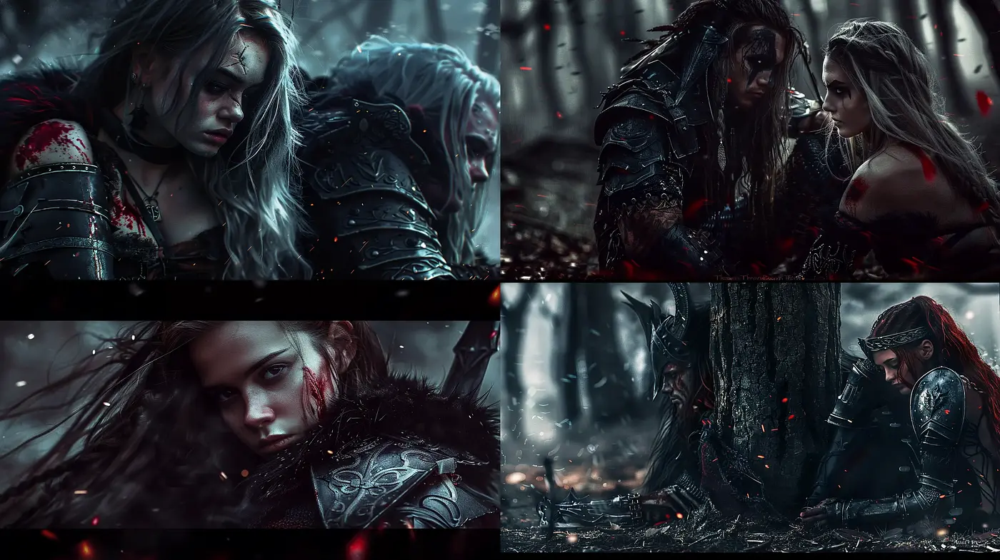 Dark Fantasy Cinematic Realism with a Surrealistic Edge - Midjourney sref style