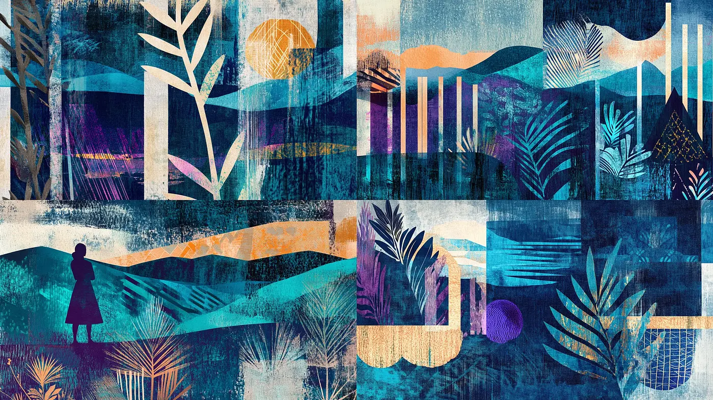 Abstract Geometric Reinterpretation of Nature - Midjourney sref style