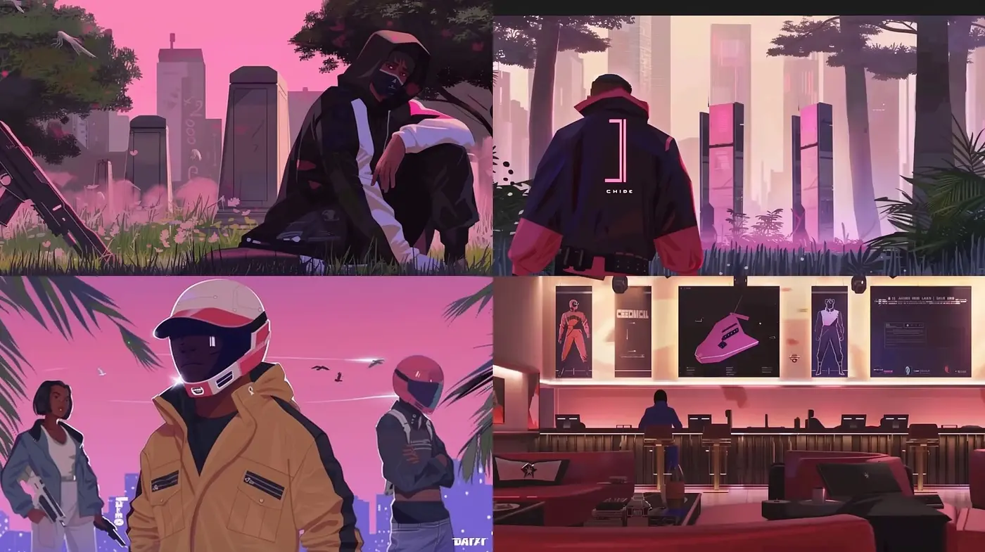 Futuristic Twilight Ambiance in Digital Brushstrokes - Midjourney sref style