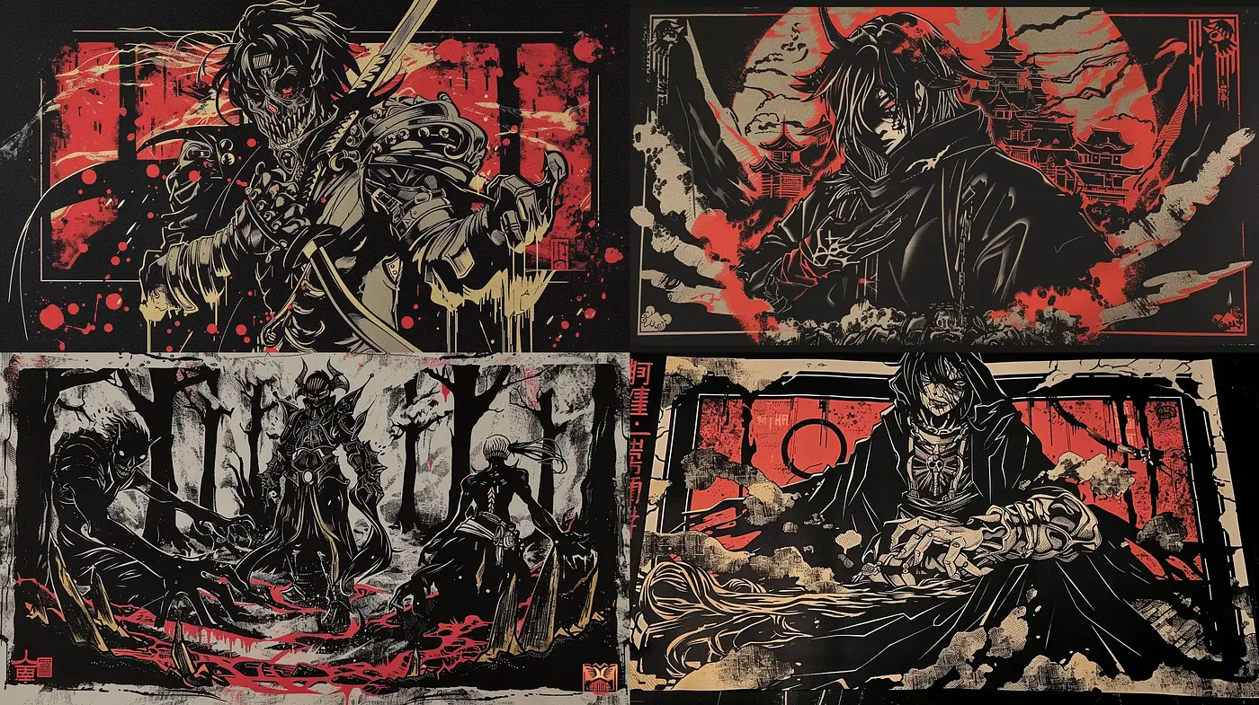 Ethereal Noir Grunge: A Synthesis of Dark Fantasy and Urban Decay - Midjourney sref style