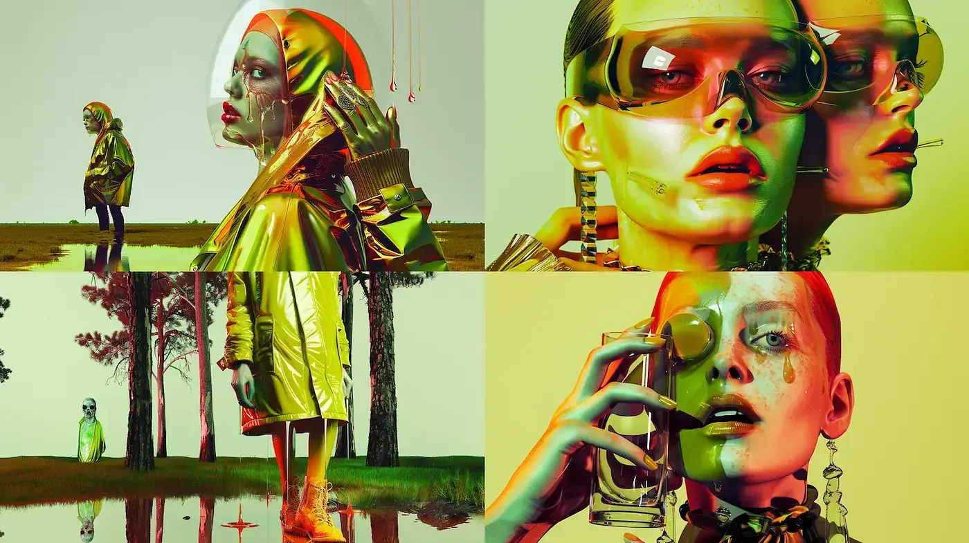 Futuristic and Surreal Aesthetic with a Glossy Finish - Midjourney sref style