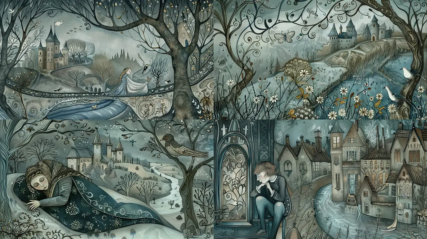 Enchanted Whimsy in a Twilight Fairytale - Midjourney sref style