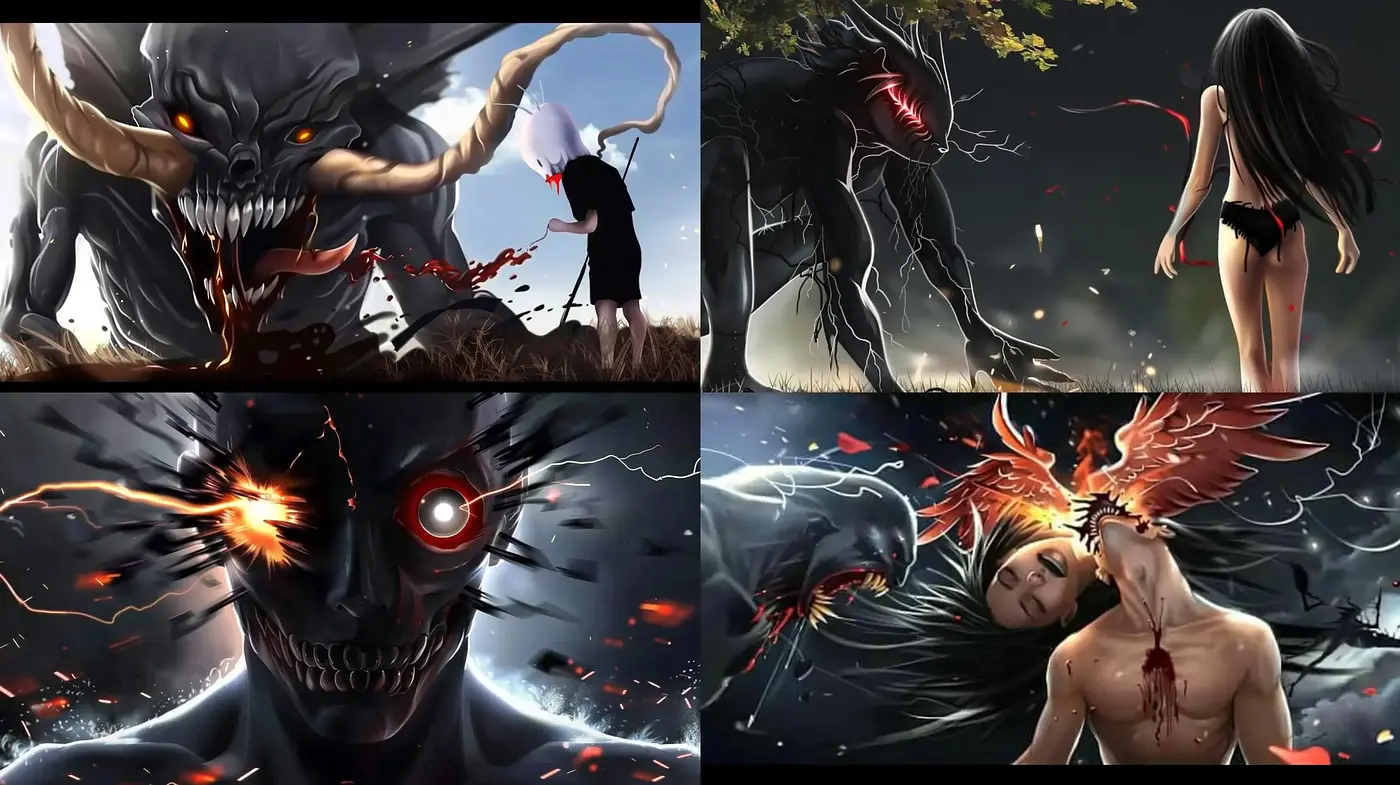 Dark Fantasia: A Fusion of Gothic Horror and Striking Surrealism - Midjourney sref style
