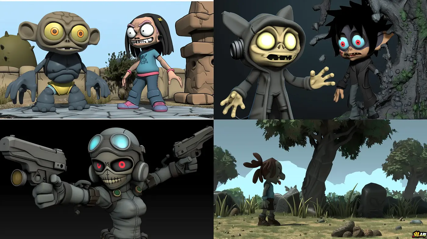 Quirky and Surreal Digital Character Renderings - Midjourney sref style