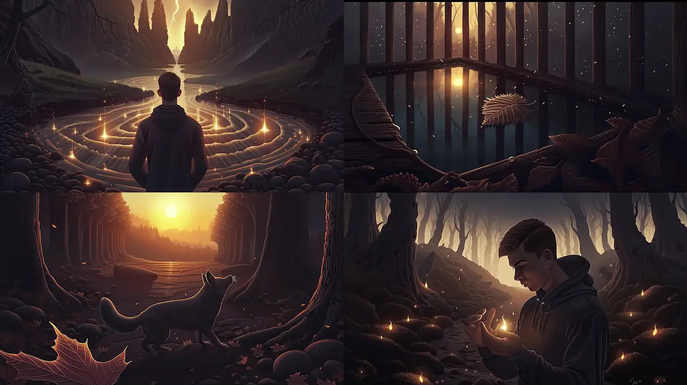 Ethereal and Mystic Landscapes with a Warm Glow - Midjourney sref style