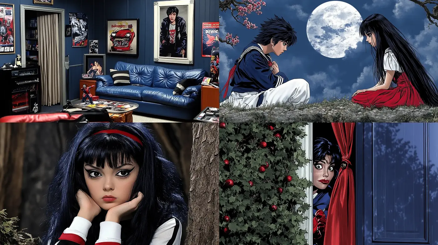 Luminescent Nocturne in Stylized Manga Realism - Midjourney sref style