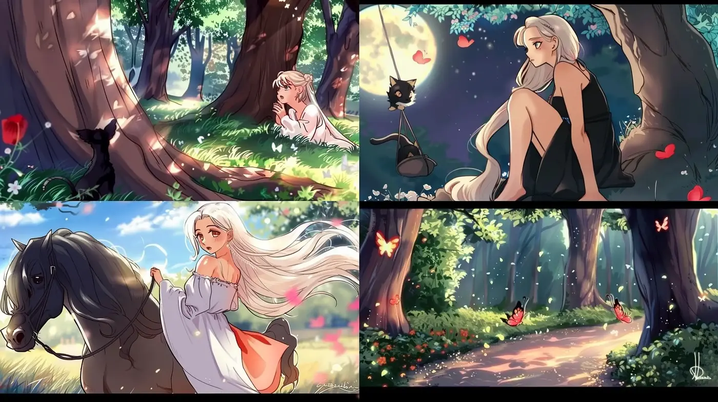 Enchanted Forest Dreamscapes with Ethereal Characters - Midjourney sref style