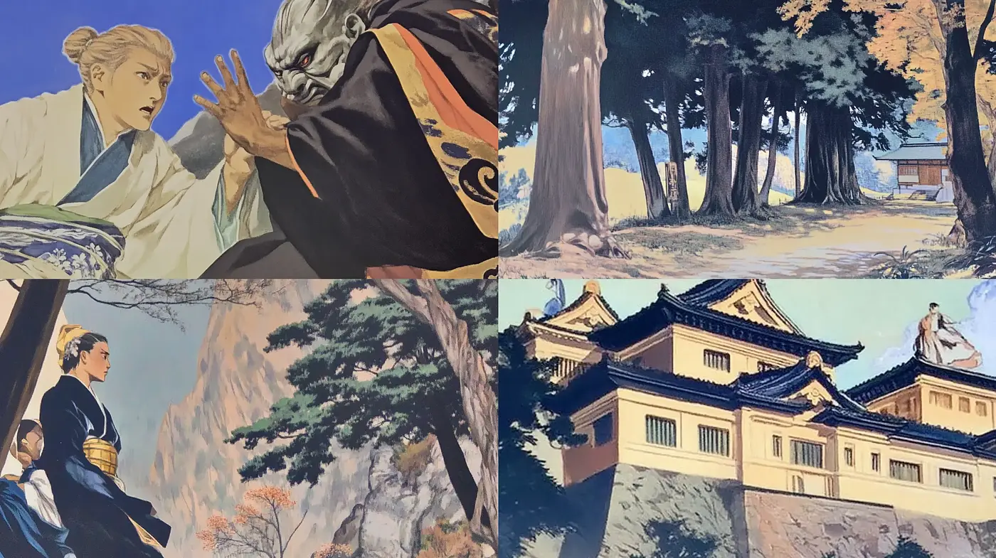 Ethereal Brushstrokes of Nostalgic Edo-Inspired Scenes - Midjourney sref style