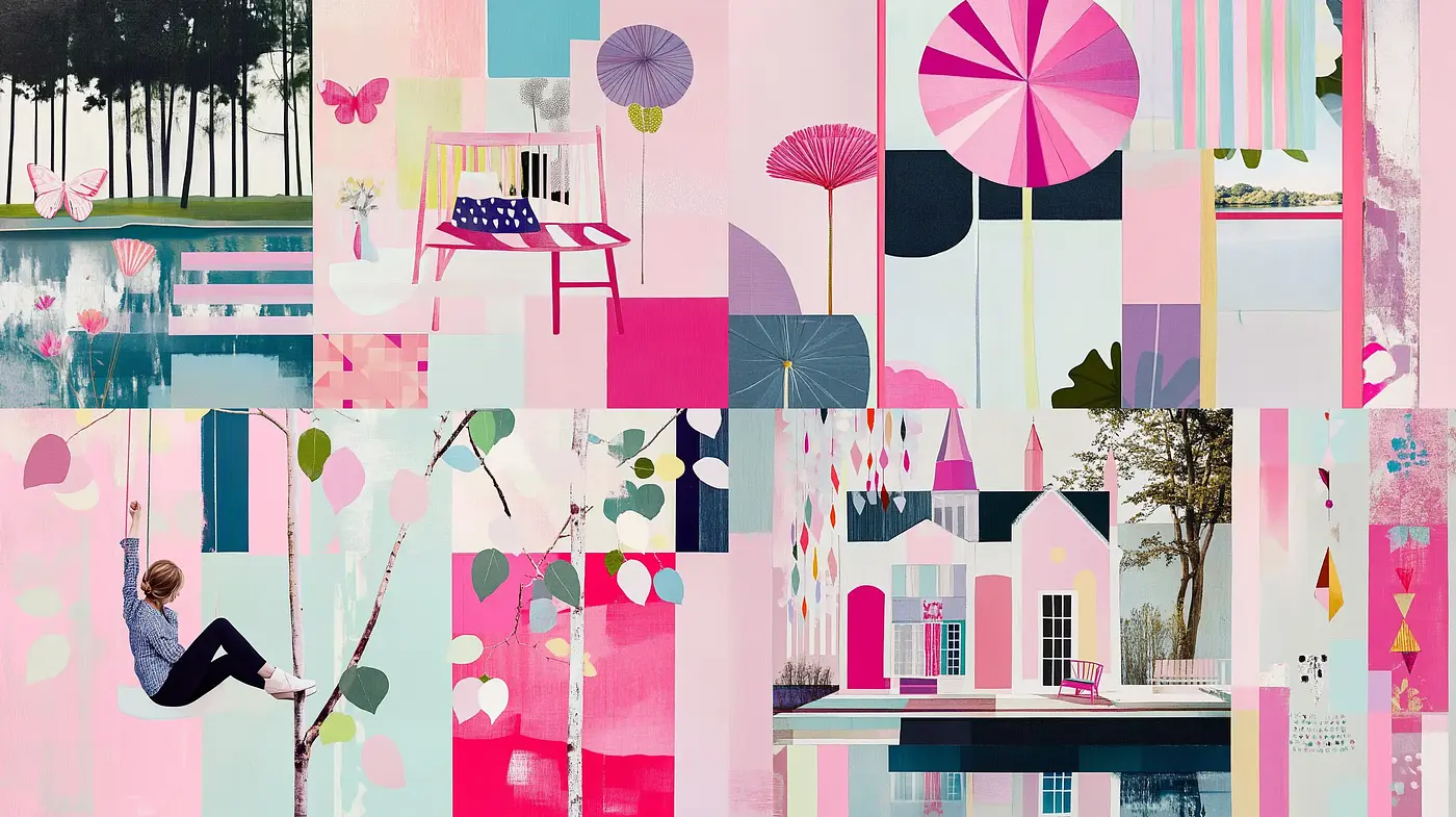 Serene Pastel Panorama in Contemporary Geometric Abstraction - Midjourney sref style