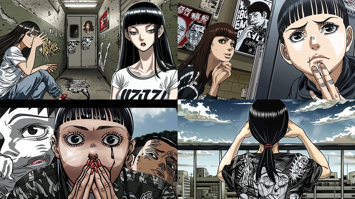 Consistently Stylized Visuals with Urban Contrasts and Expressive Characters - Midjourney sref style