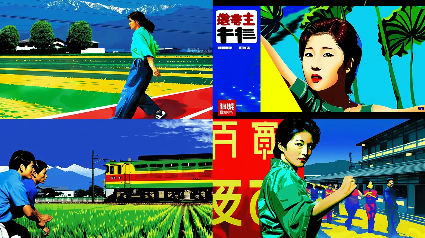 Vibrant Homage to Retro Asian Pop Culture - Midjourney sref style