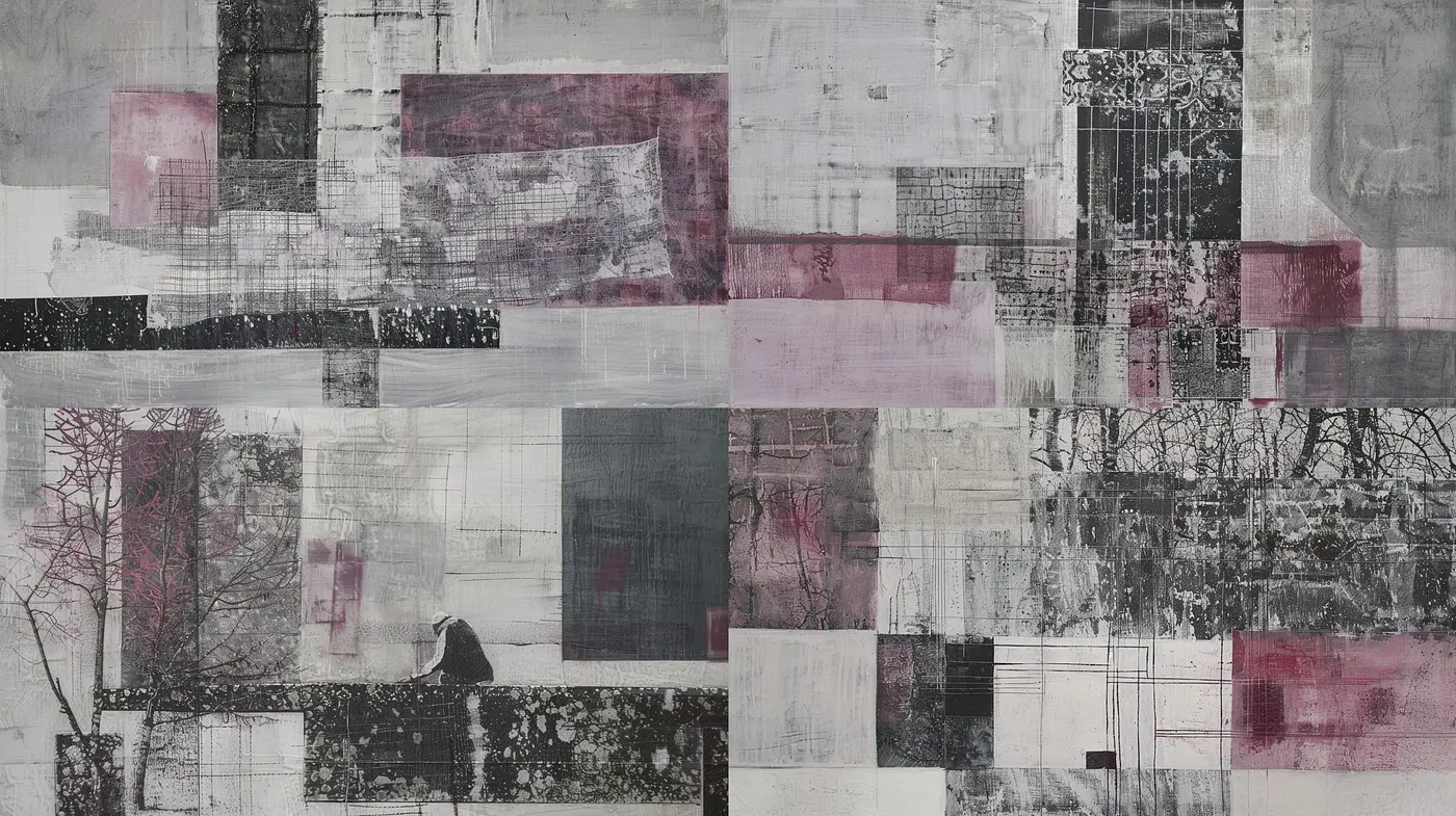 Abstract Textural Harmony in Monochromatic Shades - Midjourney sref style