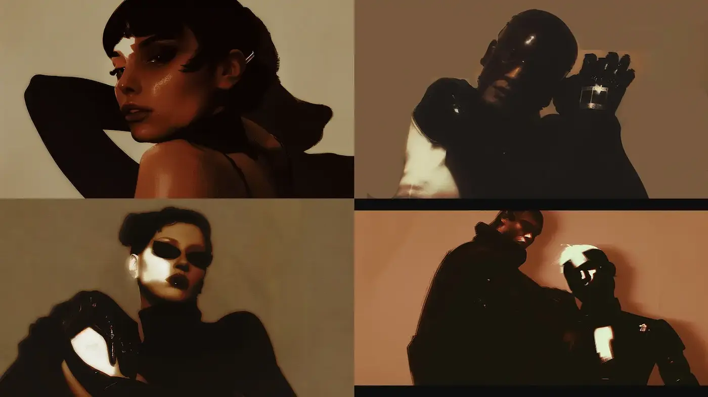 Moody and surreal aesthetic with high contrast and soft textures - Midjourney sref style