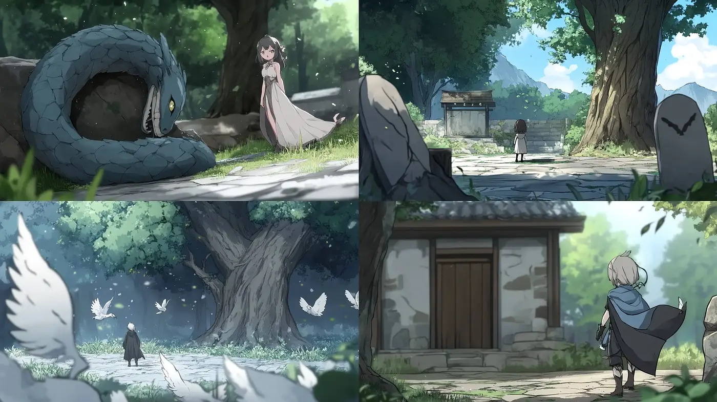 Tranquil Serenity in Ethereal Nature: A Homage to Animated Realms - Midjourney sref style