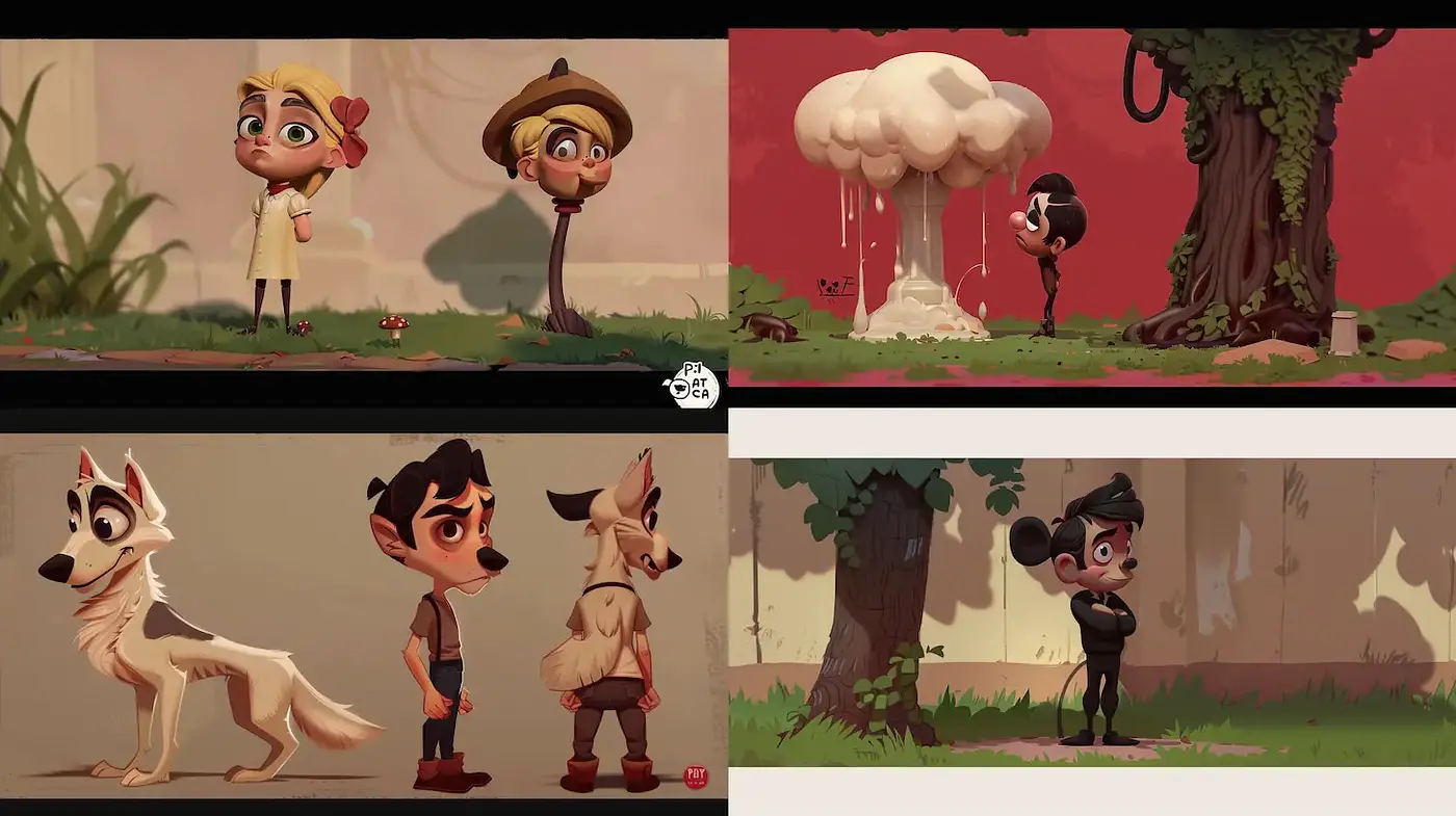 Whimsical and Playful Character Design with Subtle Dark Undertones - Midjourney sref style