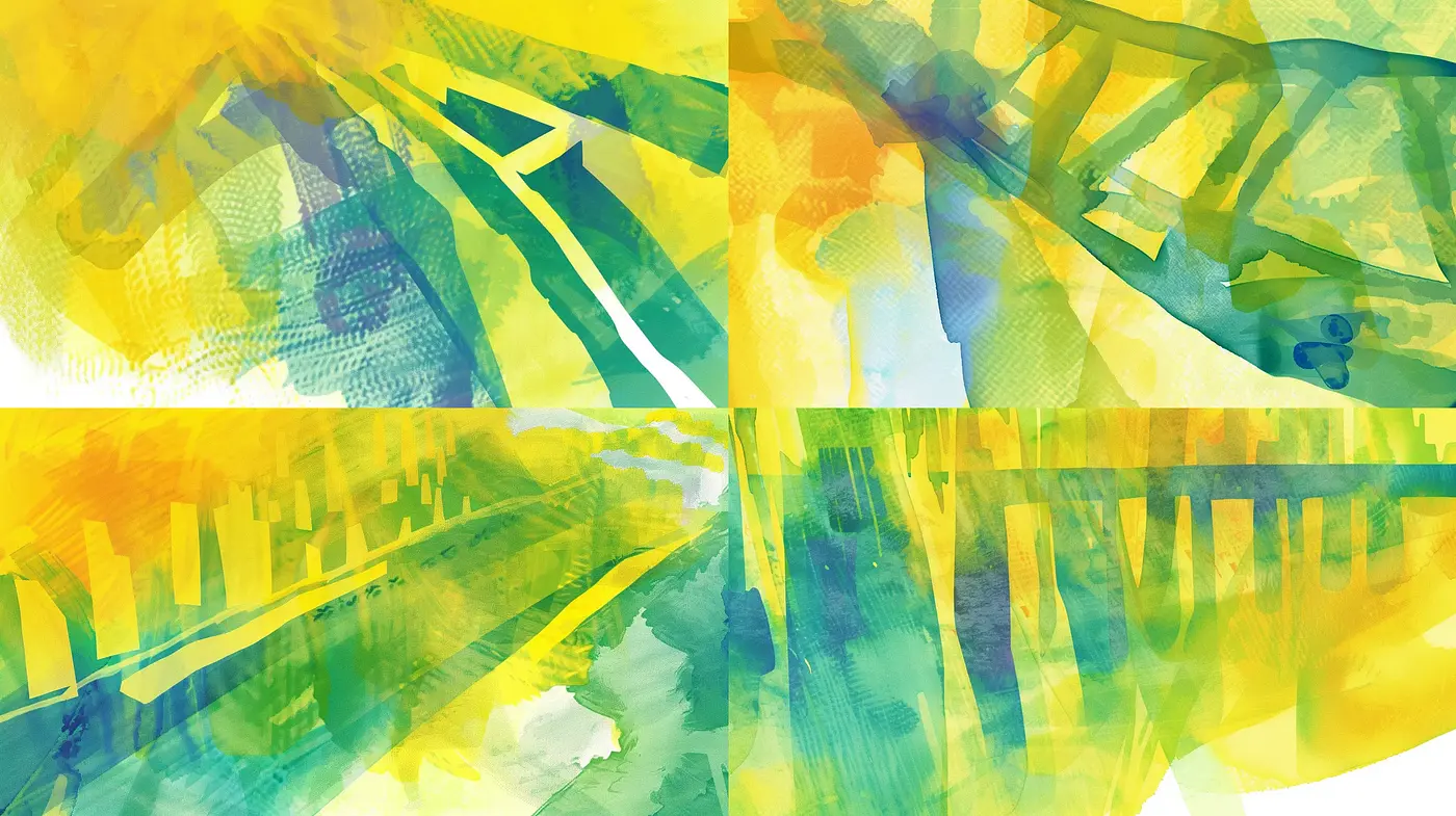 Luminous Watercolor Abstraction in Verdant Hues - Midjourney sref style