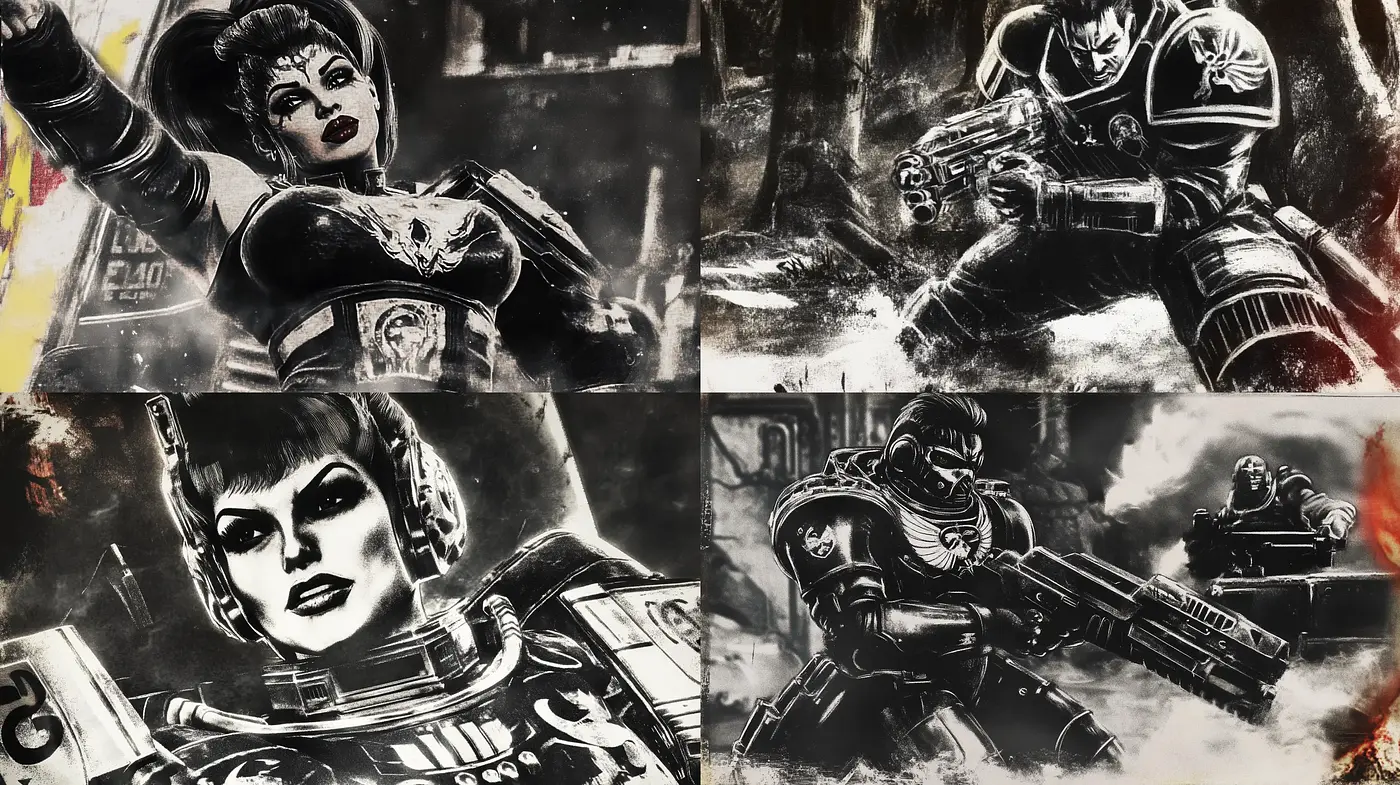 Gritty Monochromatic Sci-Fi Expressionism - Midjourney sref style