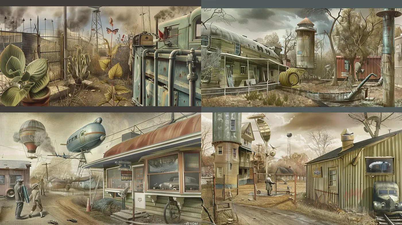 Post-Industrial Revolution Dystopian Nostalgia - Midjourney sref style