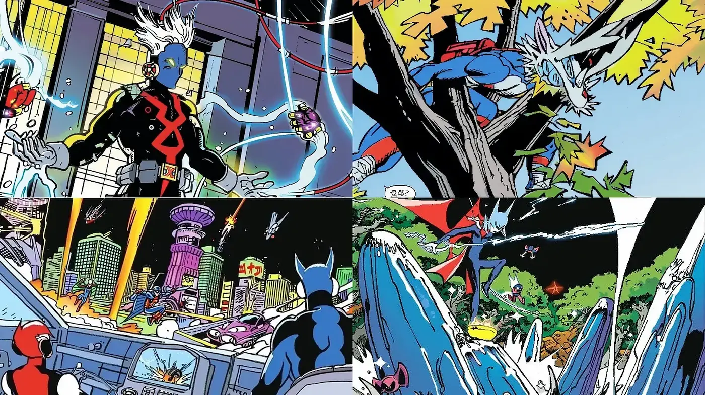 Dynamic and Vibrant Comic Book Aesthetic with Futuristic Elements - Midjourney sref style