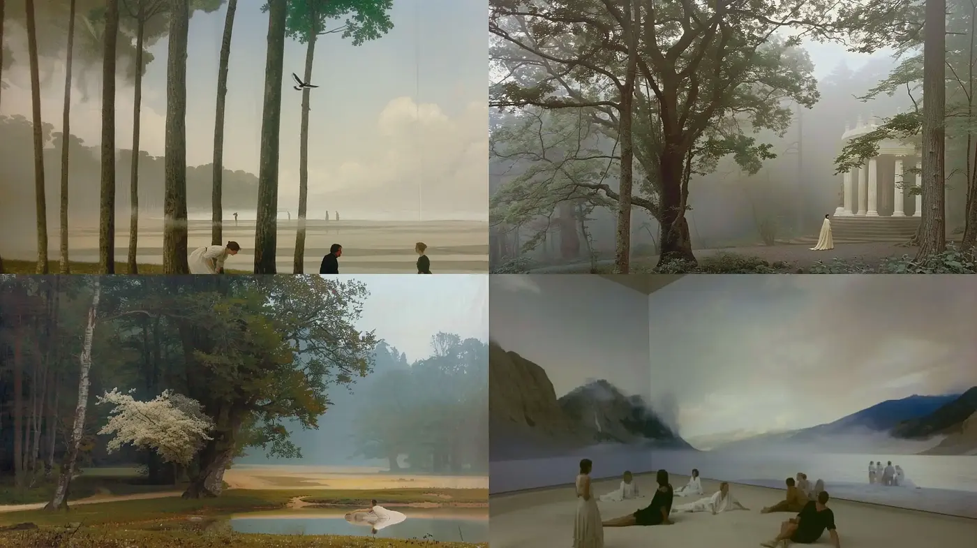 Ethereal Calm of Atmospheric Natural Landscapes - Midjourney sref style