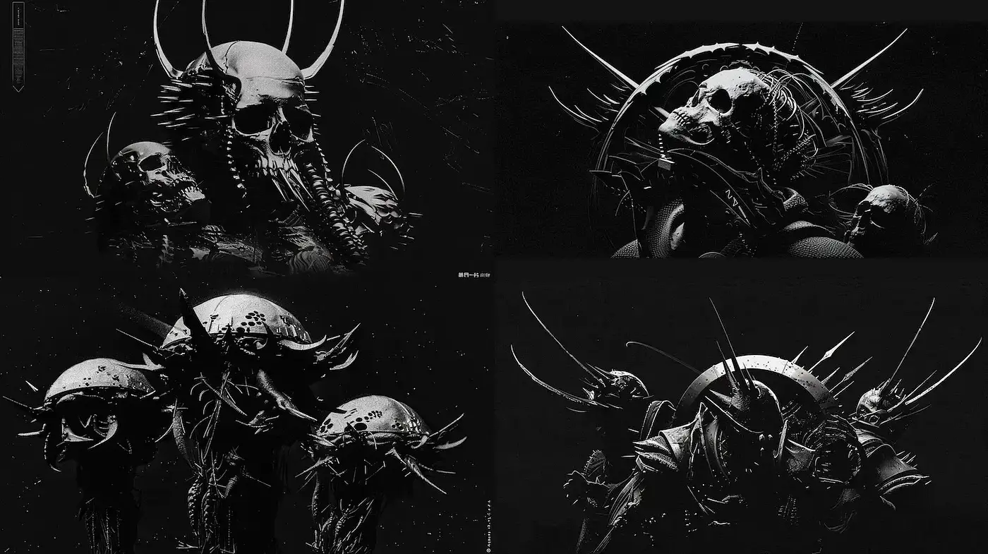 Dark and Intricate Cyberpunk Aesthetics with a Touch of Surrealism - Midjourney sref style